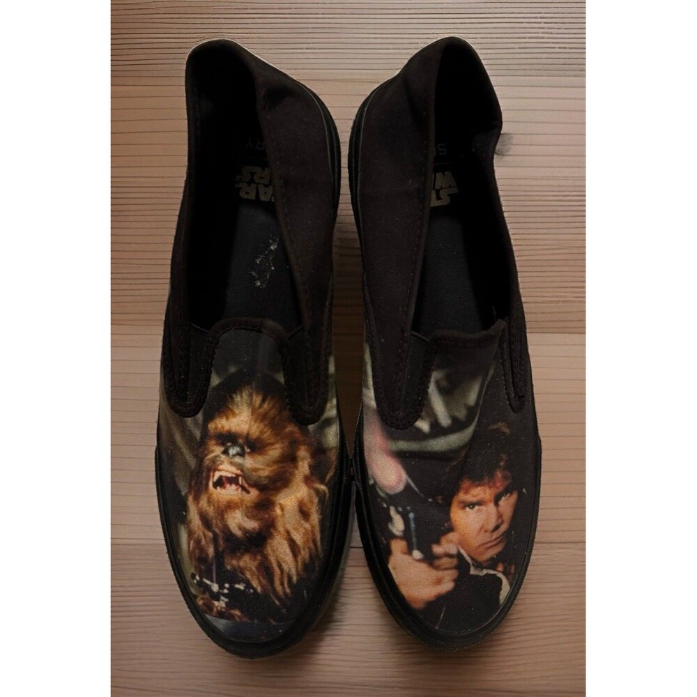 EUC New Mens Size 11 Star Wars Sperry Slip On Shoes Han Solo Chewbacca